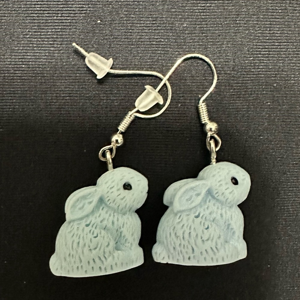 Blue Bunny (rabbit) earrings